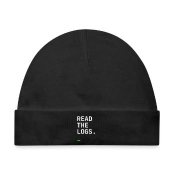 Read The Logs – Sysadmin IT Terminal Design - Baby Premium Organic Mütze - Schwarz - Vorne