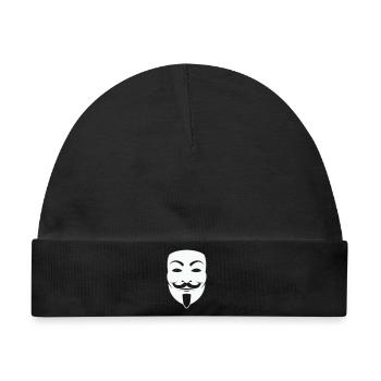 Anonymus_Maske - Baby Premium Organic Mütze - Schwarz - Vorne
