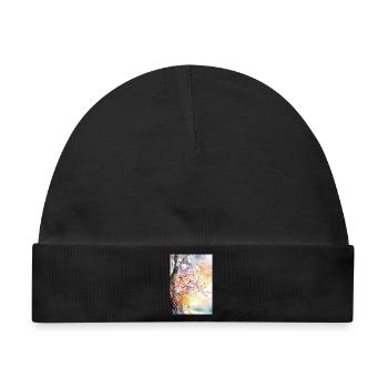 Kirschbäume in Aube Aquarell - Baby Premium Organic Mütze - Schwarz - Vorne