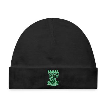 Mama ist die Beste - Baby Premium Organic Mütze - Schwarz - Vorne
