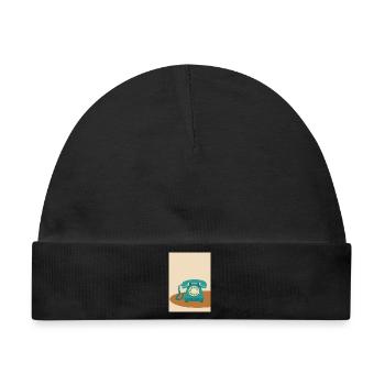 Retro Wählscheibentelefon in Türkis - Baby Premium Organic Mütze - Schwarz - Vorne