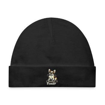 Owned By A Frenchie Frenchie Mom Motiv - Baby Premium Organic Mütze - Schwarz - Vorne