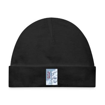 Wolken und Straßenlaterne am Himmel - Baby Premium Organic Mütze - Schwarz - Vorne