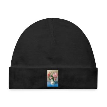 Malerei - Malerei mit Rosen in der Vase. - Baby Premium Organic Mütze - Schwarz - Vorne