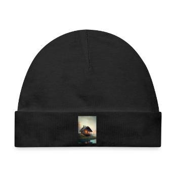 Charmante Hütte am See - Baby Premium Organic Mütze - Schwarz - Vorne