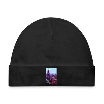 New York City Skyline - Baby Premium Organic Mütze - Schwarz - Vorne