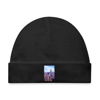New York City Skyline - Baby Premium Organic Mütze - Schwarz - Vorne