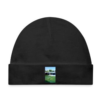 Weiße Villa mit Pool - Baby Premium Organic Mütze - Schwarz - Vorne