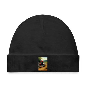 Motocross Fahren - Baby Premium Organic Mütze - Schwarz - Vorne