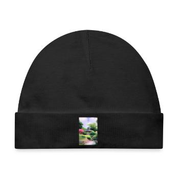 Chinesischer Zen Garten - Baby Premium Organic Mütze - Schwarz - Vorne