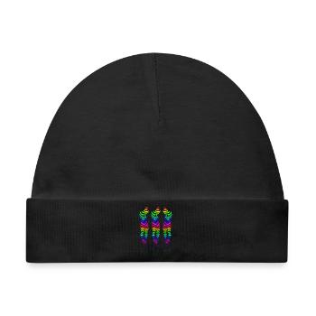CSD 3girl friends lbgtq+ gay regenbogen party lesb - Baby Premium Organic Mütze - Schwarz - Vorne