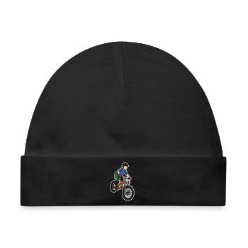 Lustiger Mountainbike Junge - Baby Premium Organic Mütze - Schwarz - Vorne