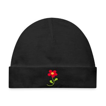 Rote Blume Geschenk für sie zum Geburtstag  - Baby Premium Organic Mütze - Schwarz - Vorne