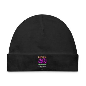 Level 40 freigeschaltet - Lustig - Baby Premium Organic Mütze - Schwarz - Vorne