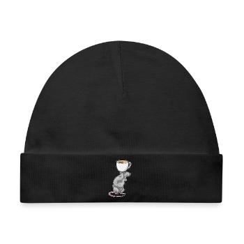 Maus Kaffee Tasse - Baby Premium Organic Mütze - Schwarz - Vorne
