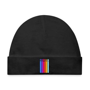 Chor - Sopran Retro Streifen - Baby Premium Organic Mütze - Schwarz - Vorne