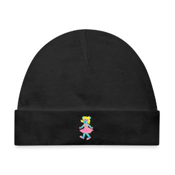 Regenbogentriene - Phantasie - Tierchen - Baby Premium Organic Mütze - Schwarz - Vorne