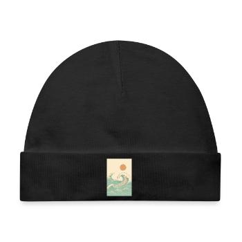 Ein sommerliches Bild am Meer - Baby Premium Organic Mütze - Schwarz - Vorne
