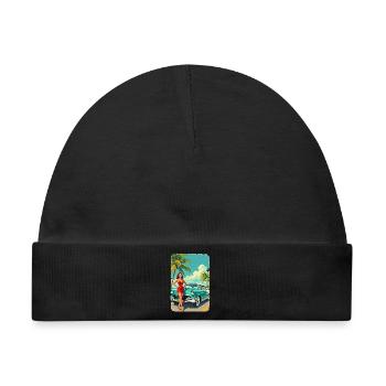 Retro Glamour & Muscle Car R01 - Baby Premium Organic Mütze - Schwarz - Vorne