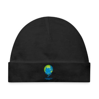 Melting Globe - Baby Premium Organic Mütze - Schwarz - Vorne