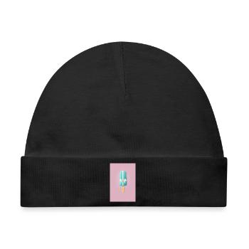 Pastell Popsicle Geschenkband - Baby Premium Organic Mütze - Schwarz - Vorne