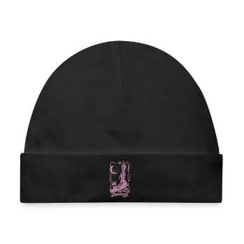 Rapunzel Turm Pink Silhouette - Baby Premium Organic Mütze - Schwarz - Vorne