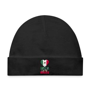 Mexiko Herz Flagge Liebe - Baby Premium Organic Mütze - Schwarz - Vorne