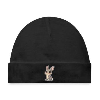 Hase - Baby Premium Organic Mütze - Schwarz - Vorne