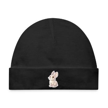 Hase - Baby Premium Organic Mütze - Schwarz - Vorne