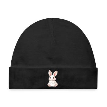 Hase - Baby Premium Organic Mütze - Schwarz - Vorne