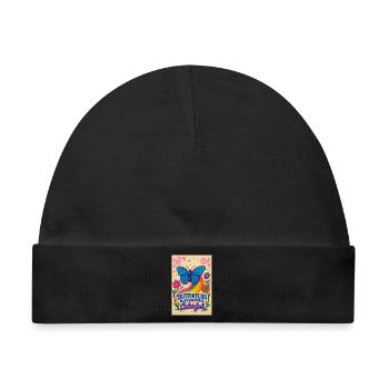 Schmetterling Farbwelt Motiv - Baby Premium Organic Mütze - Schwarz - Vorne