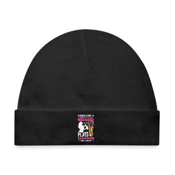 Saxofon - Baby Premium Organic Mütze - Schwarz - Vorne