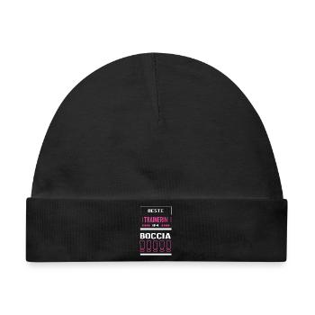Beste Boccia Trainerin Bocciatrainerin Boule Spiel - Baby Premium Organic Mütze - Schwarz - Vorne