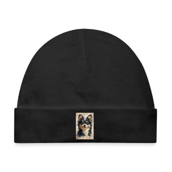 Illustration eines Hundes - Baby Premium Organic Mütze - Schwarz - Vorne