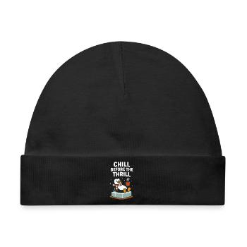 Chillen Sie vor dem Nervenkitzel Festlicher Weihnachtspinguin - Baby Premium Organic Mütze - Schwarz - Vorne