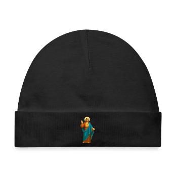 HerzJesu Ikonischer Druck - Baby Premium Organic Mütze - Schwarz - Vorne
