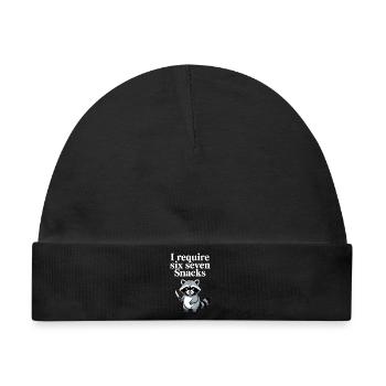 6-7 Internet Meme Cooler 6 7 Waschbär - Baby Premium Organic Mütze - Schwarz - Vorne