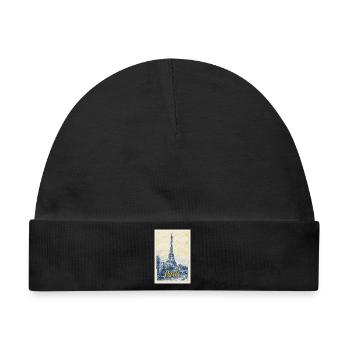 Pariser Eiffel-Bauplan - Baby Premium Organic Mütze - Schwarz - Vorne