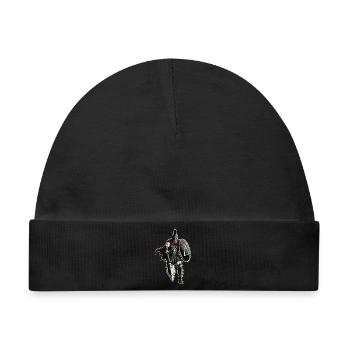 Veteran Spartan Combat Spear Shield Maskottchen - Baby Premium Organic Mütze - Schwarz - Vorne