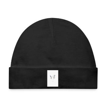 Leichtigkeit Schmetterling minimalistisches Design - Baby Premium Organic Mütze - Schwarz - Vorne