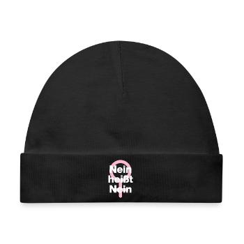 NEIN HEISST NEIN – IMMER! ♀ GIRLPOWER FEMALE POWER - Baby Premium Organic Mütze - Schwarz - Vorne
