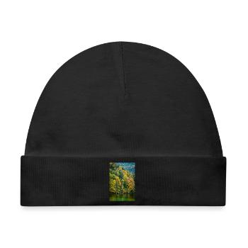 Herbstbäume am Eibsee in Bayern - Baby Premium Organic Mütze - Schwarz - Vorne