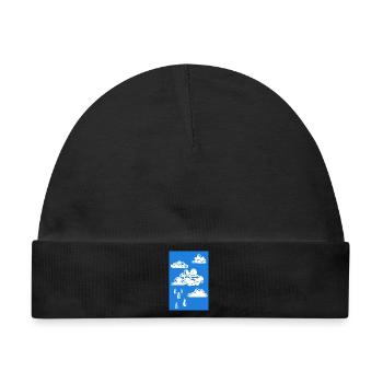 pixel clouds - Baby Premium Organic Mütze - Schwarz - Vorne