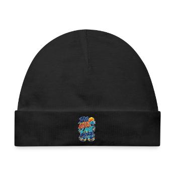 Do Less Live More Tropische Vibes - Baby Premium Organic Mütze - Schwarz - Vorne