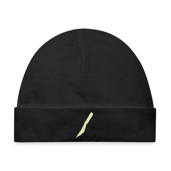 Pinselstrich - Style Streifen / Diagonal - Baby Premium Organic Mütze - Schwarz - Vorne