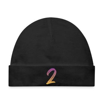 2 - Baby Premium Organic Mütze - Schwarz - Vorne