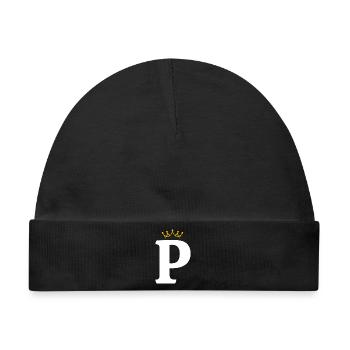 P Buchstabe Monogramm Design - Baby Premium Organic Mütze - Schwarz - Vorne