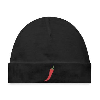 Chilischote Lebensmittel Illustration Geschenkidee - Baby Premium Organic Mütze - Schwarz - Vorne