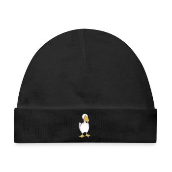 Kleine Gans - Erpel - Ente - Entchen - Gänse - Baby Premium Organic Mütze - Schwarz - Vorne