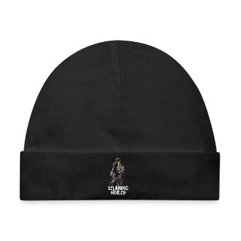 Cool Islandpferde Hengst Pferdefan Spruch - Baby Premium Organic Mütze - Schwarz - Vorne